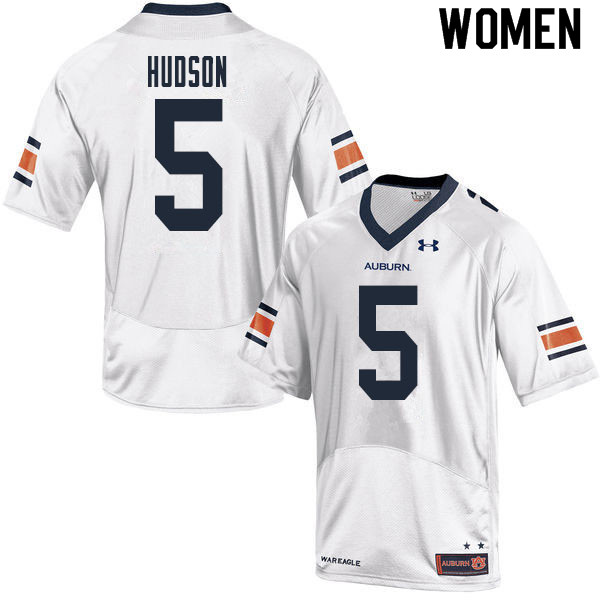 Women #5 Kobe Hudson Auburn Tigers College Football Jerseys Sale-White - Click Image to Close